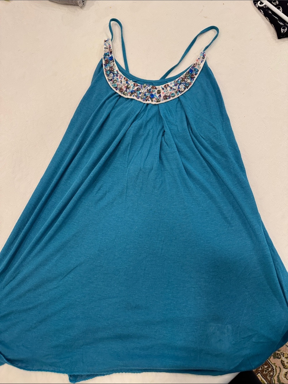 Pinko Teal Blue Spaghetti Strap Sundress